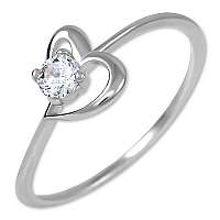 Brilio Zásnubný prsteň s kryštálom Srdce 226 001 01033 07 mm