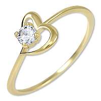 Brilio Zásnubný prsteň s kryštálom Srdce 226 001 01033 mm