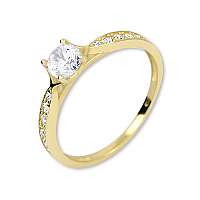 Brilio Zlatý prsteň s kryštálmi 229 001 00753 mm