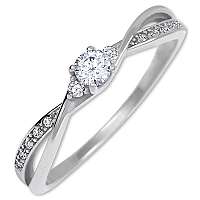 Brilio Zlatý zásnubný prsteň s kryštálmi 229 001 00812 07 60 mm