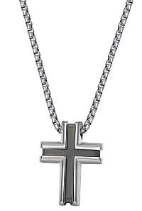Brosway Pánsky oceľový náhrdelník s krížikom District BIT02