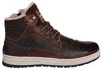 Bugatti Pánske kožené členkové tenisky1334573200-6100 Dark Brown