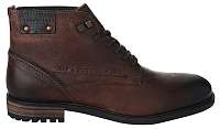 Bugatti Pánske kožené členkové topánky1601323200-6100 Dark Brown