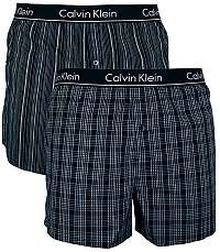 Calvin Klein 2 PACK - pánske trenírky Breslin Plaid- Black, Gallagher Stripe - Black M