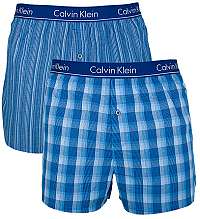 Calvin Klein 2 PACK - pánske trenírky Lark inPlaid-Atlantis, Gallagher Stripe -Atlantis M