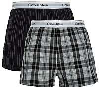 Calvin Klein 2 PACK - pánske trenírky NB1396A -JKZ Ryan Stripe Deep Well / Hickory Plaid Black XL