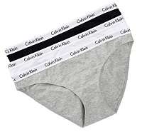 Calvin Klein 3 PACK - dámske nohavičky QD3588E -999 BLACK / WHITE / GREY L