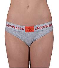 Calvin Klein Dámske nohavičky Bikini Grey heather w / manic red and spicy orange patch QF4921E -020 L