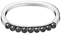 Calvin Klein Pevný oceľový náramok s čiernymi perličkami Circling KJAKMD04010 5,8 x 4,6 cm - S