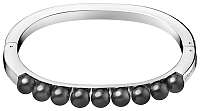 Calvin Klein Pevný oceľový náramok s čiernymi perličkami Circling KJAKMD04010 6,5 cm