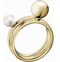 Calvin Klein Pozlátený prsteň Bubbly KJ9RJR1403 57 mm