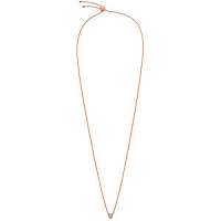 Calvin Klein Ružovo pozlátený náhrdelník s trblietavým príveskom Brilliant KJ8YPN140100