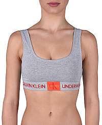 Calvin Klein Sport ové podprsenka Bralette Unlined Grey heather w / manic red and spicy orange patch QF4918E -020 S