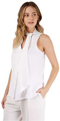 Closet London Dámska blúzka Closet Sleeveless Pussy Bow Blouse White M