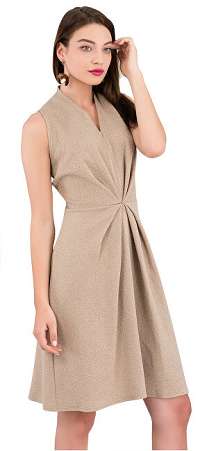 Closet London Dámske šaty Closet Centre Pleats A- Line Dress Beige XL