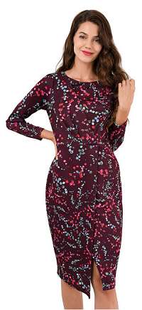 Closet London Dámske šaty Closet Draped Front Wrap Dress Maroon S