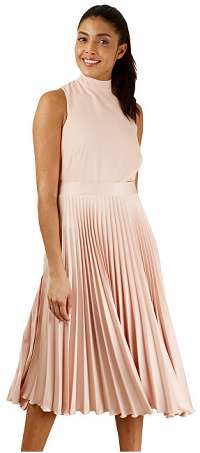 Closet London Dámske šaty Closet Gold Pleated Skirt Dress Blush S