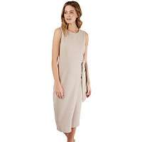 Closet London Dámské šaty Closet Tie V-Back Pencil Dress Taupe L