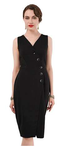 Closet London Dámske šaty Closet Wrap Pinafore Dress Black L