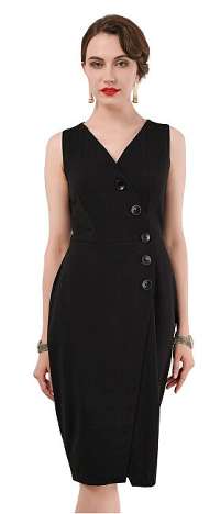 Closet London Dámske šaty Closet Wrap Pinafore Dress Black XL