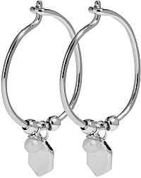 Cluse Strieborné náušnice s Hexagon a perličkou CLJ52002