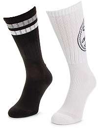 Converse Balenej 2ks ponožiek 2PP Converse Men’s Fashion Crew0 Chuck patch 108N-Crew White Black-42