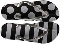 Coqui Dámske žabky Kaja Print ed Black / White Dots And Stripe s 1327-215-2299