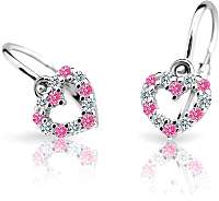 Cutie Jewellery Detské náušnice z bieleho zlata C2157-10-X-2 růžová