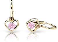 Cutie Jewellery Detské náušnice zo žltého zlata C1943-10-X-1 růžová