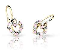 Cutie Jewellery Detské náušnice zo žltého zlata C2157-10-X-1 světle zelená