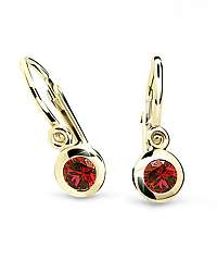 Cutie Jewellery Zlaté detské náušnice C1537-10-X-1 světle zelená
