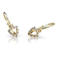 Cutie Jewellery Zlaté detské náušnice C2155-10-X-1 bílá