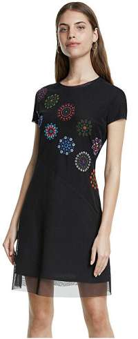 Desigual Dámske šaty Vest Damme Negro 20SWVK67 2000 XL