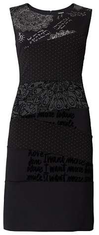 Desigual Dámske šaty Vest Natalie Negro 19WWVK96 2000 L