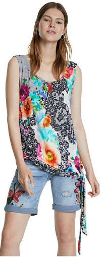 Desigual Dámske tielko Ts Crystal Tiza 20SWTK45 1010 XL