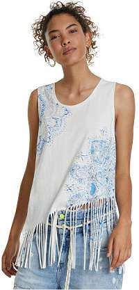 Desigual Dámske tielko Ts Flecos Blanco 20SWTKCU 1000 M