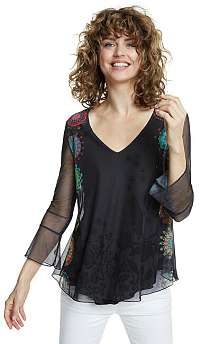 Desigual Dámske tričko Ts Brulé Negro 20SWTKB3 2000 XS