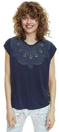 Desigual Dámske tričko Ts Budapest Navy 20SWTK9000 L