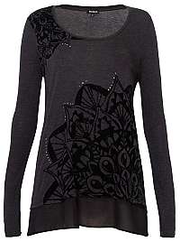 Desigual Dámske tričko TS Sullivan Gris Vigore Oscuro 19WWTK69 2043 M