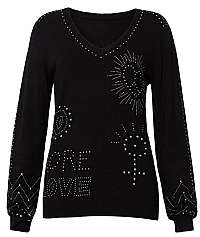 Desigual Dámsky sveter Jers Kensington Negro 19WWJF96 2000 S