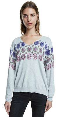 Desigual Dámsky sveter jers Kerala Gris Vigor Claro 20SWJF97 2042 S