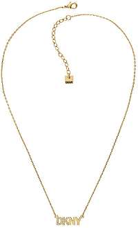 DKNY Pozlátený náhrdelník s logom Pendant New York19995