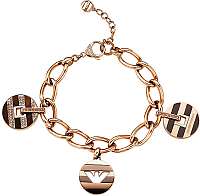 Emporio Armani Luxusný bronzový náramok s príveskami EGS1588200