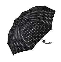 Esprit Dámsky skladací dáždnik Mini Basic printed753 čierny s bodkami a srdiečkami