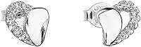 Evolution Group Strieborné náušnice 11020.1 biele srdce
