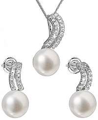 Evolution Group Súprava strieborných šperkov s pravými perlami Pavona037.1 (náušnice, retiazka, prívesok)