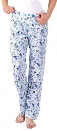 Evona Dámske pyžamové nohavice ZOE modrý motýľ XL