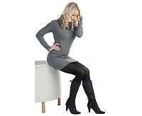 Evona Elastické čierne dámske pančuchové nohavice Star2047-999 176-108