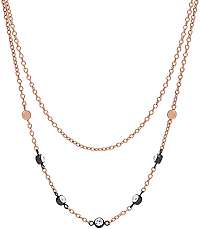 Fossil Bronzový náhrdelník s kryštálmi JF02590998