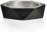 Gravelli Betónový prsteň antracitový Cubist GJRUSSA005 69 mm